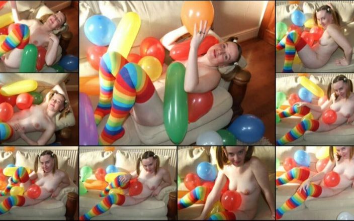 Horny vixen: Haley naken med ballonger