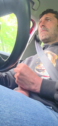 Straight Guy Gets Horny and Jerks off While Driving, He Almost Got Caught
