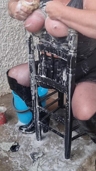 Set021 Tits Out and Bound with Straps Washing Mud off with Soap