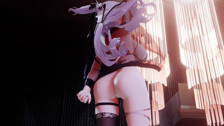 MikuMotion: [mmd]hot Růžová obvaz na jednu nohu černá hedvábí