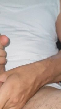 Straight Stepdaddy Filling His Dick with Hot Sauce.