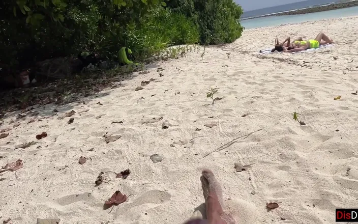 Dis Diger: Public Pickup Stepmom and Stepdaughter on Beach - Risky Dick Flashing...