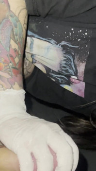 Latina Slut Giving a Handjob in Tigth Latex Gloves