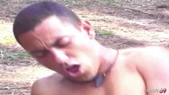 Latina Tranny Fucked Anally Outdoors by Guys