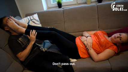 Czech Soles - foot fetish content: He can't take the smell of Didi's feet and socks
