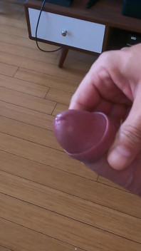 Jerking My Big Cock While Wearing Cock Ring Huge Cumshot
