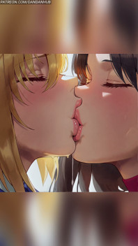 Artoria Pendragon and Rin Tohsaka Kiss - Fate