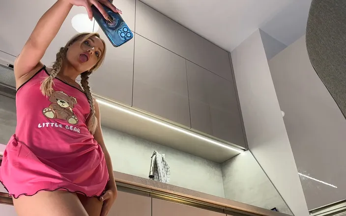 No panties TV: Hot Beautiful Cute and Horny French Blonde Flashes Her Tight...