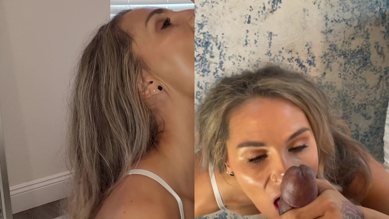 Jordan Wright: Tante seksi ini lagi asik nyepong kontol raksasa pria kulit...