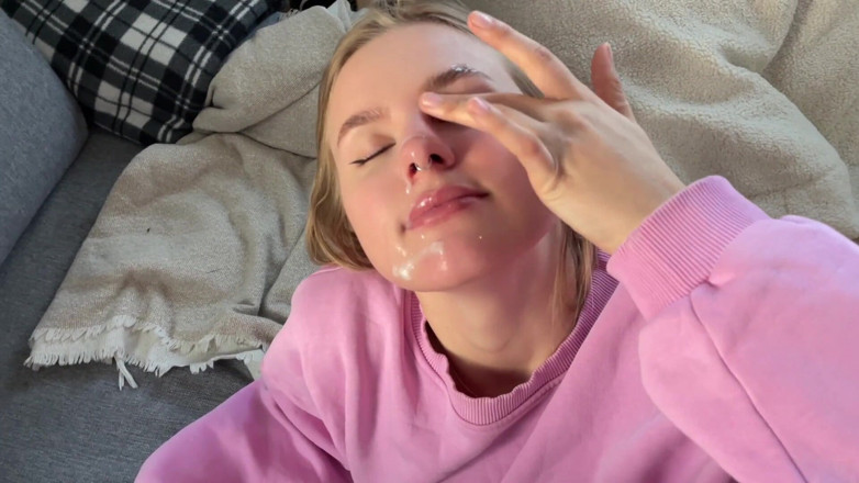 Yummy Mira: Cute Babe Sucking Dick and Takes Facial Cumshot