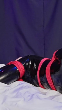 Nicky Roped Ballgagged and Tickled in Latex
