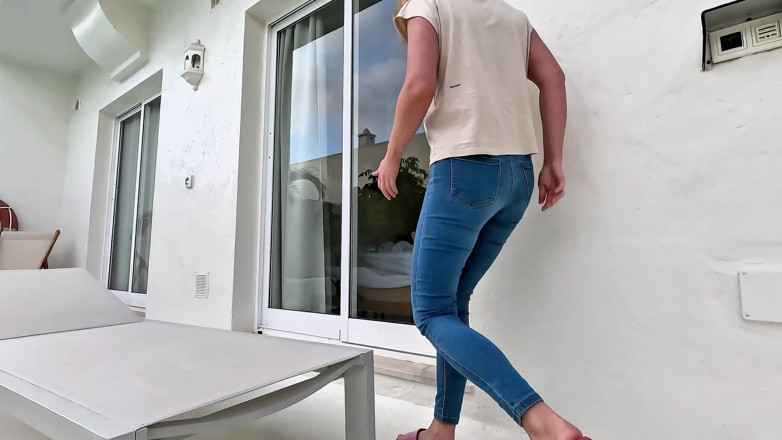 Emma Voyeur: Locked Outside I Couldn't Hold It &amp; Wet My Jeans by...
