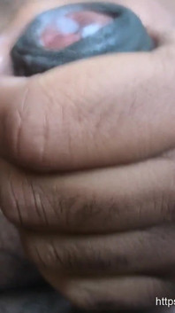 Big Black Cock Asian Guy Masturbating Outdoor