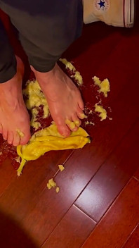 Squishing and Crushing; a Foot Fetish Video