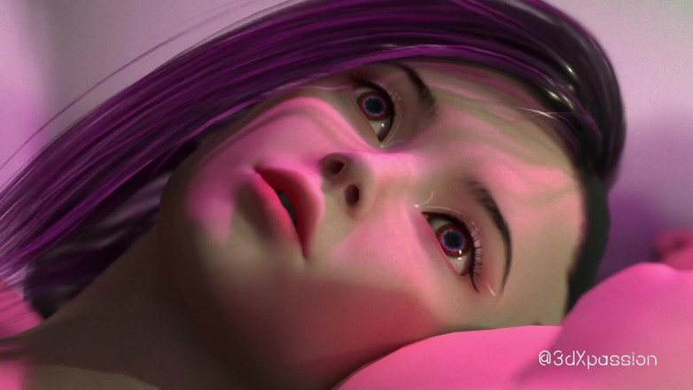 3dxpassion: VR Nexus 3 Neon Dreams - Gadis Cyberpunk Berdada Besar Mengendarai Keras...