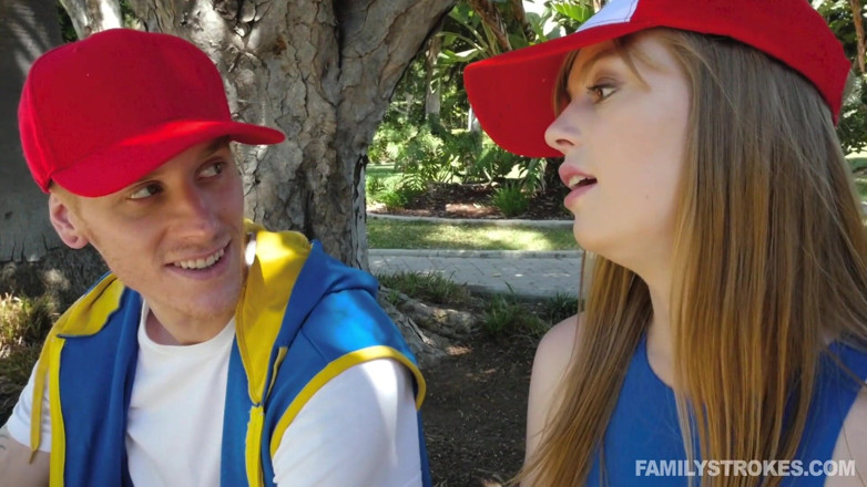 Family Strokes: Cute gamer chick fucks her hung step-bro