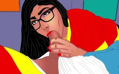Mia's Perfect Bubble Butt Bet and Intense Blowjob Parody Cartoon