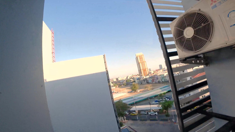Mia Bandini: Young babe anal fucked on the hotel balcony with facial