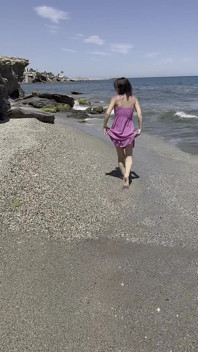 Miga na plaży