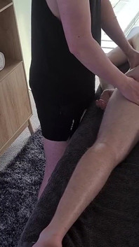 Australian Guy Strips Naked and Lays Down on the Massage Table