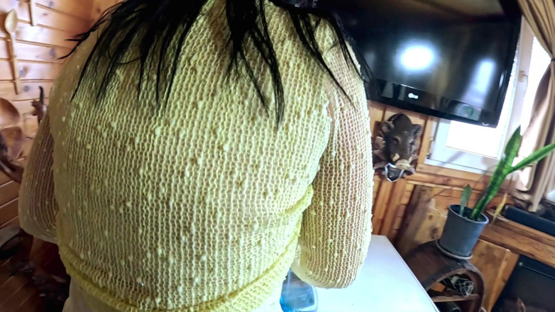 MilfyCalla: 팬티 스타킹 리핑과 POV 딥쓰롯 거친 후배위와 옷에 사정