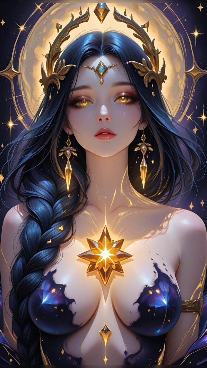 VelvetInk Studio: Vide l’impératrice de la matière noire Galaxie Crystal, déesse cosmique,...