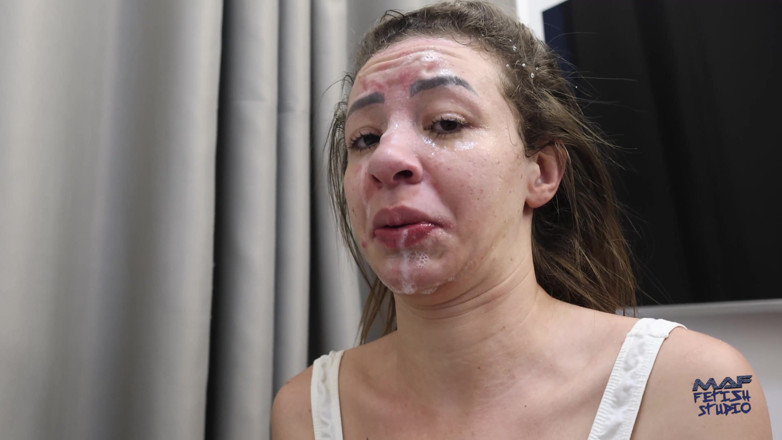 MAF fetish studio: Swallowing and Gagging with the Big, Perfect Breasts of the...