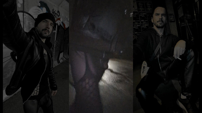 kinkygaynudist: Caminata Lluviosa Caliente (ligueros Y Meggings De Bulto)