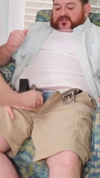 A Blonde with Big Tits Is Stroking His Tiny Dick