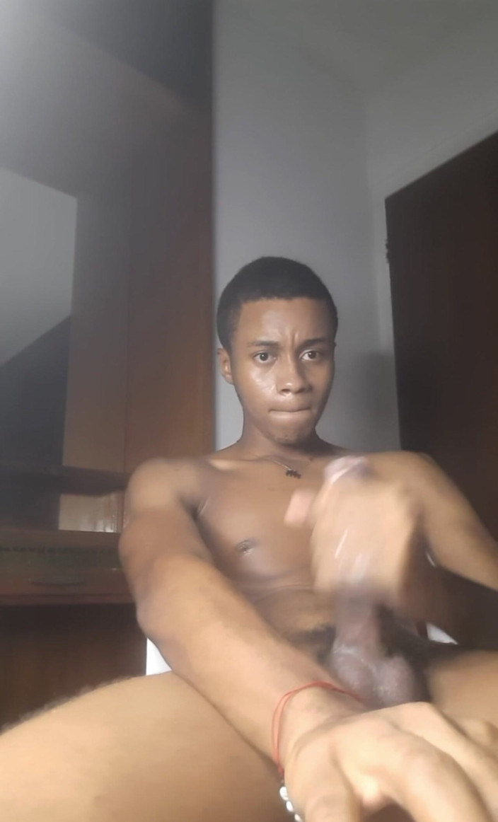 Black-2001: Webcam Stream BBC Sitting and Stroking Thick Black Cock with...
