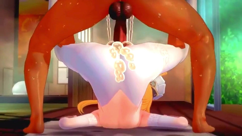 NSFWOtaku: Genshin Impact - хардкорная стонущая от Escoffier и сквирт-трах с кримпаем - 3D хентай анимация