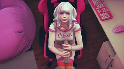 Waifu club 3D: Oyuncu kız ilk kez gerçek yarağa dokunuyor