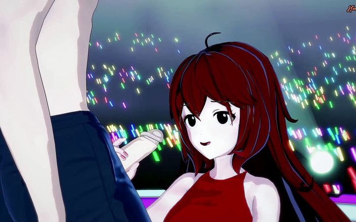 Hentai Smash: Flickvän suger kuk framför en folkmassa och sväljer hans sperma....