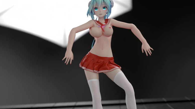 MikuMotion: [mmd] Čokoládová krémová Jk; Sexy uniforma studentky; Ultra krátká sukně; Bílé...