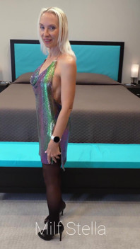 Metallic Iridescent Dress with High Heels