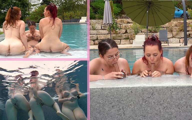 3 Women 3 Dildos 1 Pool (Red Andrea Moon)