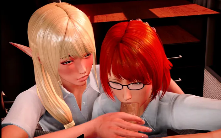 3D cartoon porn: Ahitr 14. - Threesome Sex with Two Science Students