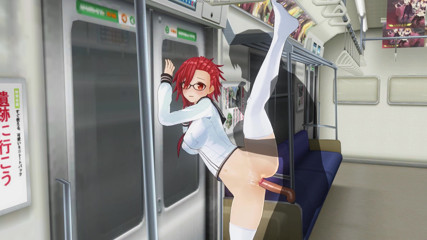 H3DC: 3 boyutlu hentai üniversiteli kız gece metro vagonunda duvara karşı sikiliyor
