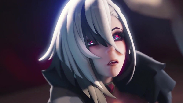 DrAgk: Arlecchino neukt een grote Hilichurl pik met haar enorme tieten 3D...