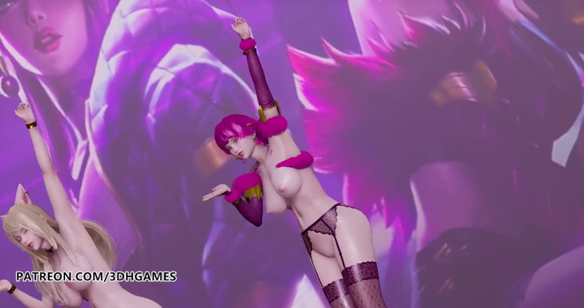 3D-Hentai Games: Black pink - tarian 3d sensual ahri, akali, evelynn, kaisa, dansa 3d
