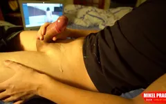 Oiled cock and camgirl cumshot
