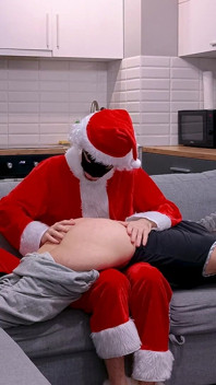 Naughty Girl Gets Spanked, Punished, and Face-fucked by Santa Claus for Masturbating on Christmas Day!