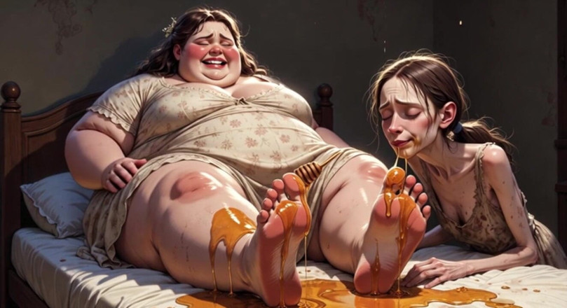 YOUR BEST FANTASY: Fat SSBBW Humiliating Skinny Girl with Her Big Feet