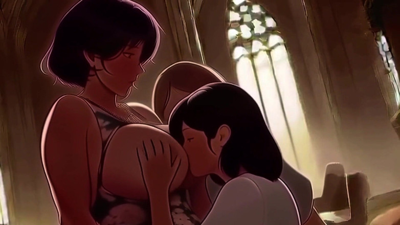 Spicy Toons: Büyük doğal sütlü kilise memeler