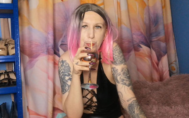 Lady_Angela: Lady Angela Femdom Goddess Spitting Into a Glas Then Pouring...