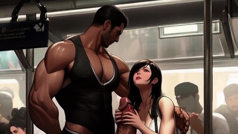Spicy Toons: Tifa conoce un nuevo pene en el tren