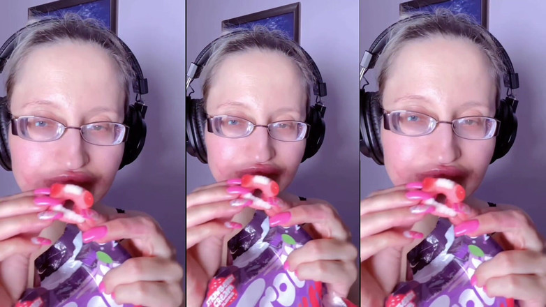 FinDom Goaldigger: Asmr Teeth candy essen - Asmr, Augenbrille, Gianess, lippenstift, große lippen,...