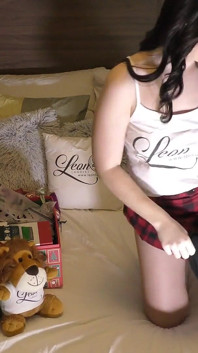 Super Hot Amazingly Beautiful Hot Brunette Babe Gets a Dick to Play and Make It Cum for Christmas and New Year as Present