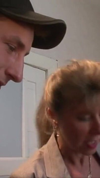 Horny MILF Watching Two Young Pigs Fuck