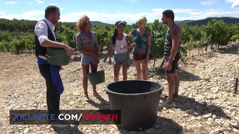 French girls at work: Anal sex in the vineyards with busty Rose Valérie